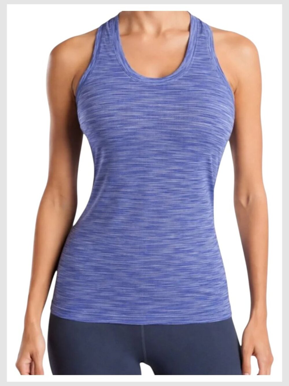 Athleta Racerback Tank Blue Heathered Stretch XL